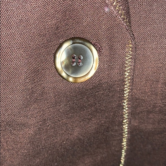 Kasper Chocolate Brown Jacket w/ Gold Stitching - Picture 9 of 12